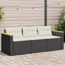 vidaxl-sofa-ogrodowa-z-poduszkami-3-osobowa-czarna-polirattan