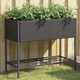 vidaxl-donice-ogrodowe-z-polka-2-szt-czarne-90x40x75-cm-polirattan