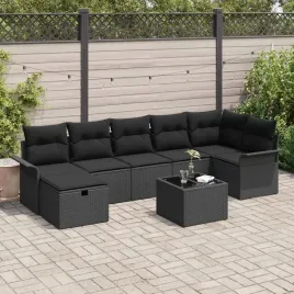 vidaxl-zestaw-sof-na-ogrod-z-poduszka-8-pcs-czarny-polirattan