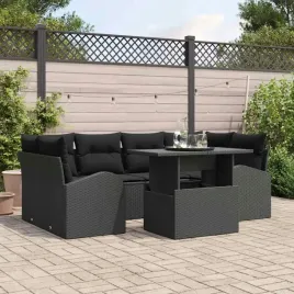 vidaxl-zestaw-sof-na-ogrod-z-poduszka-7-pcs-czarny-polirattan