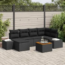 vidaxl-zestaw-sof-na-ogrod-z-poduszka-7-pcs-czarny-polirattan