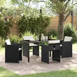 vidaxl-zestaw-do-jadalni-w-ogrodzie-z-poduszka-5-pcs-czarny-polirattan