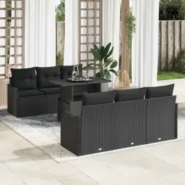 vidaxl-zestaw-sof-na-ogrod-z-poduszka-7-pcs-czarny-polirattan