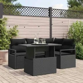 vidaxl-zestaw-sof-na-ogrod-z-poduszka-5-pcs-czarny-polirattan