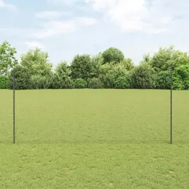 vidaxl-ogrodzenie-z-slupkiem-szary