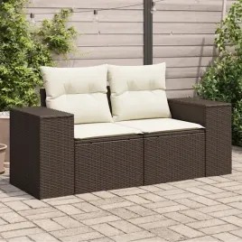 vidaxl-sofa-ogrodowa-z-poduszkami-2-osobowa-brazowa-polirattan