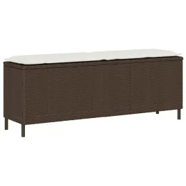 vidaxl-lawka-ogrodowa-z-poduszka-brazowa-110x30x405-cm-polirattan