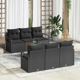 vidaxl-zestaw-sof-na-ogrod-z-poduszka-7-pcs-czarny-polirattan