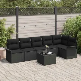 vidaxl-zestaw-sof-na-ogrod-z-poduszka-7-pcs-czarny-polirattan