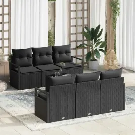 vidaxl-zestaw-sof-na-ogrod-z-poduszka-7-pcs-czarny-polirattan