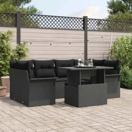 vidaxl-zestaw-sof-na-ogrod-z-poduszka-7-pcs-czarny-rattan-poli