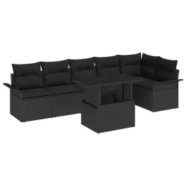 vidaxl-zestaw-sof-na-ogrod-z-poduszka-7-pcs-czarny-polirattan
