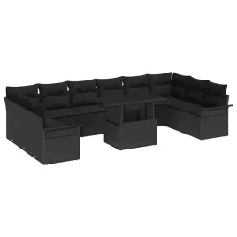 vidaxl-zestaw-sof-na-ogrod-z-poduszka-11-pcs-czarny-rattan-poli