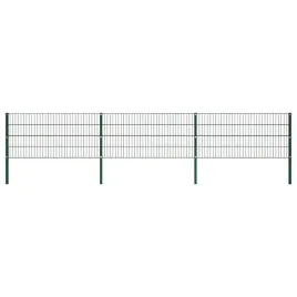 vidaxl-panel-ogrodzeniowy-ze-slupkami-zelazny-51-x-08-m-zielony