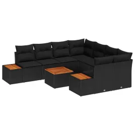 vidaxl-zestaw-sof-na-ogrod-z-poduszka-9-pcs-czarny-polirattan