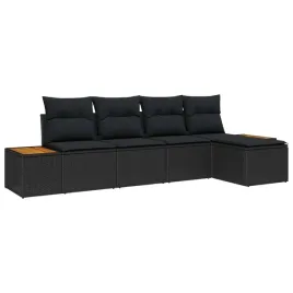 vidaxl-zestaw-sof-na-ogrod-z-poduszka-5-pcs-czarny-polirattan