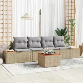 vidaxl-zestaw-sof-na-ogrod-z-poduszka-5-pcs-bezowy-polirattan