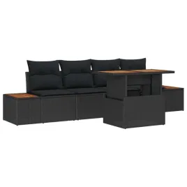 vidaxl-zestaw-do-jadalni-w-ogrodzie-z-poduszka-5-pcs-czarny-i-brazowy