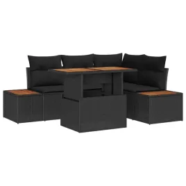vidaxl-zestaw-do-jadalni-w-ogrodzie-z-poduszka-5-pcs-czarny-i-brazowy