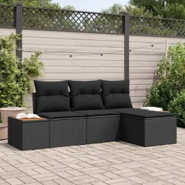 vidaxl-zestaw-sof-na-ogrod-z-poduszka-4-pcs-czarny-rattan-poli
