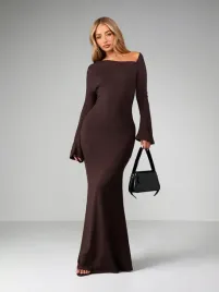 shein-brazowa-dluga-sukienka-wizytowa-z-dlugim-rekawem-xs-1ma