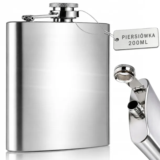 PIERSIÓWKA ZE STALI NIERDZEWNEJ | 210 ML | NA PREZENT | ELEGANCKA SOLIDNA