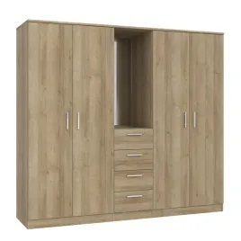 czterodrzwiowa-szafa-ubraniowa-z-lustrem-i-szufladami-pemedo-200-cm