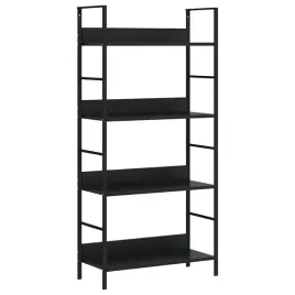 regal-4-poziomowy-czarny-drewnopochodny-stal-60x276x1245-cm