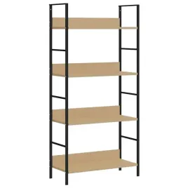 regal-4-poziomowy-debowo-czarny-60x276x1245-cm-stalowo-drewnopochodny