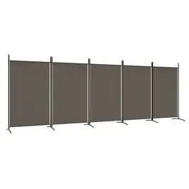 parawan-5-panelowy-skladany-antracytowy-tkanina-i-zelazo-433x180-cm