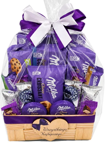 Kosz Prezentowy MILKA Box Zestaw Słodyczy Prezent Urodziny Imieniny 30 40