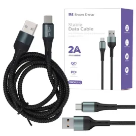 kabel-encore-usb-a-usb-c-2a-qc-pd-100-cm-braided-czarny-ee103-c