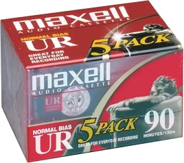 kaseta-magnetofonowa-maxell-ur90-audio-cassette-90min-5-sztuk