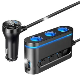 samochodowy-rozdzielacz-3x-gniazdo-zapalniczki-2x-usb-c-pd-usb-woltomierz
