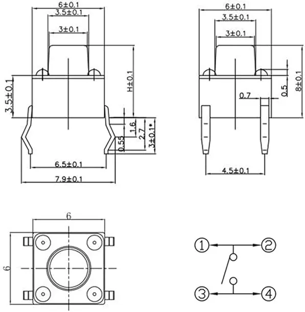 prorock-tactile-switch-200pcs-6mm-light-touch-assortment