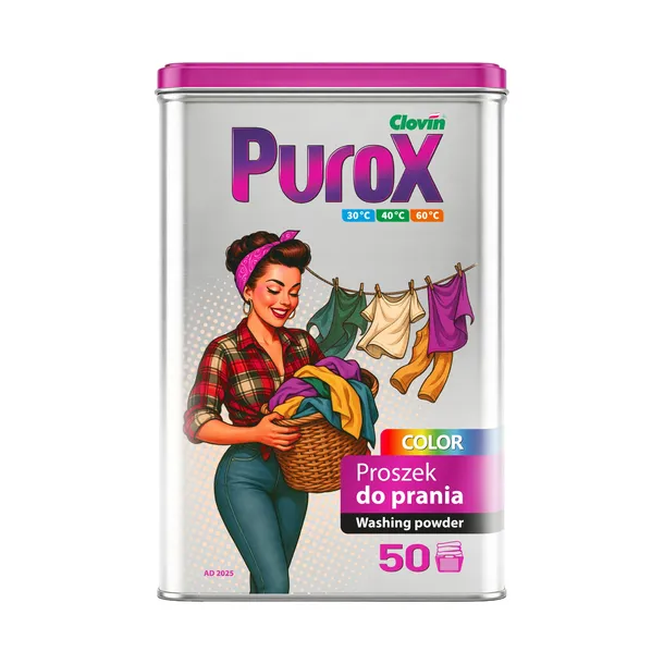 PuroX Color Retro Edition 3kg – Limitowana Seria w Stylowej Puszce 50 prań
