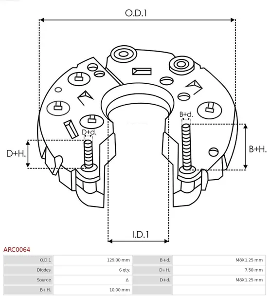 mostek-prost-alternatora-arc0064-numer-katalogowy-oryginalu-arc0064