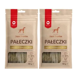 maced-przysmak-dla-psa-paleczki-z-kaczki-z-pestkami-dyni-i-melisa-2x100g