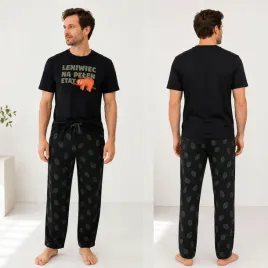 pizama-meska-bawelniana-dwuczesciowa-t-shirt-dlugie-spodnie-nadruk-l