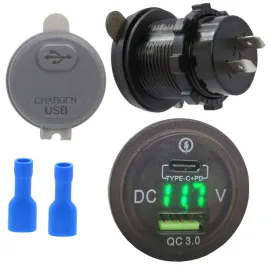 gniazdo-ladowania-qc-usb-a-c-woltomierz-zielony