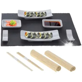 2x-zestaw-do-sushi-podawania-taca-kamienna-miseczki-paleczki-maty-prezent