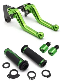 klamki-krotkie-manetki-ciezarki-kierownicy-motocykl-aluminium-cnc-zielone