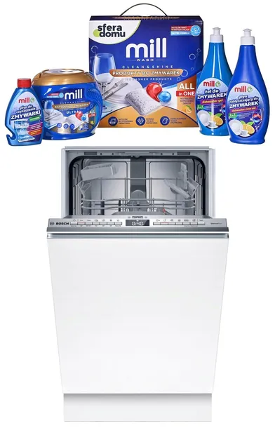 Zmywarka do zabudowy BOSCH SPV4EKX24E 44,8cm AquaStop + Zestaw Mill