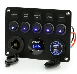 panel-gniazdo-zapalniczki-woltomierz-ladowarka-2x-usb-42a-5x-wlacznik-8w1