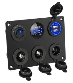 panel-3x-gniazdo-zapalniczki-woltomierz-ladowarka-2x-usb-42a-wlacznik-6w1