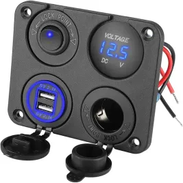 panel-gniazdo-zapalniczki-woltomierz-ladowarka-2x-usb-42a-wlacznik-4w1