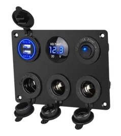 panel-3x-gniazdo-zapalniczki-woltomierz-ladowarka-2x-usb-42a-wlacznik-4w1