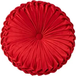 poduszka-okragla-welurowa-czerwona-glamour-dekoracyjna-38-cm