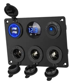 panel-3x-gniazdo-zapalniczki-woltomierz-ladowarka-2x-usb-42a-wlacznik-6w1