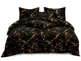 komplet-poscieli-200x220-poszewki-czarno-zolta-marmurek-glamour